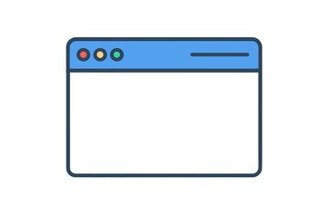 Wall Mural - minimalist web browser window vector illustration. modern flat design ui template. simple blue and w