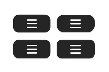 Wall Mural - set of 4 black hamburger menu buttons for website and mobile app ui navigation. modern burger menu i