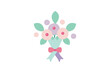 © Mittika - Vector Kawaii Kawaii Pastel Flower Bouquet With Ribbon