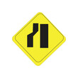 © Fajriarianto - traffic sign narrowing on the right side of the road vector illustration of a warning sign indicating that the lane on the right side of the road will narrow