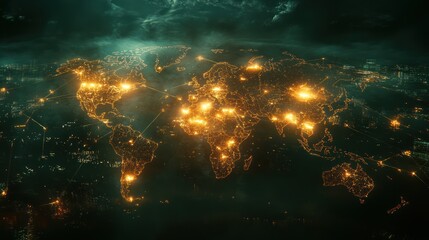 Wall Mural - global network: a visualization of interconnectedness