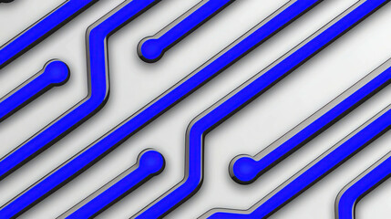 Wall Mural - abstract technology background with blue circuit lines and geometric shapes on a light surface for m