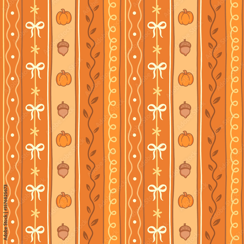Fall Coquette Seamless Pattern Autumn Cozy Season Background Stock ...