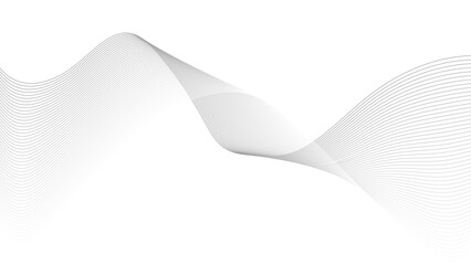 Wall Mural - abstract black lines wave curve motion on white background. abstract simple grey wave line design ca