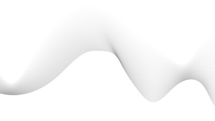 Wall Mural - abstract black lines wave curve motion on white background. abstract simple grey wave line design ca