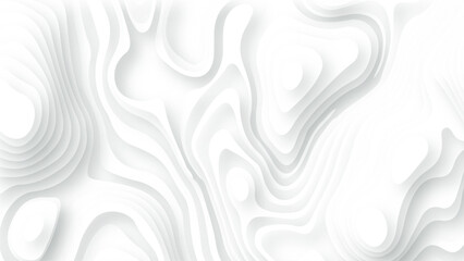 Wall Mural - white paper cut decoration textured with wavy layers, abstract wavy line 3d paper cut white backgrou
