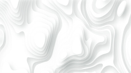 Wall Mural - white paper cut decoration textured with wavy layers, abstract wavy line 3d paper cut white backgrou