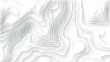 Wall Mural - white paper cut decoration textured with wavy layers, white abstract geometric pattern background, w