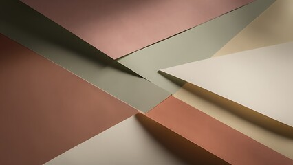 Canvas Print - geometric paper arrangement in muted earthy tones abstract background