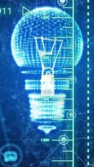 Wall Mural - light bulb and network connections, innovation and technology animation