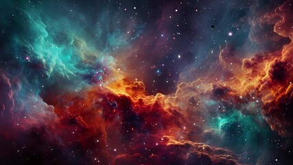The Stars And Nebulae in Space. Galaxy exploration through outer space towards glowing milky way galaxy.	
