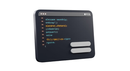 Isolated Code Window Shows Programming Application on Transparent Background
