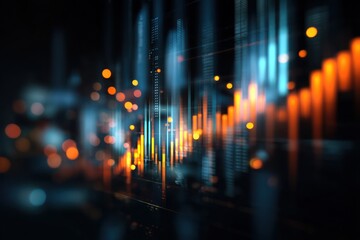 Wall Mural - abstract stock market trends and digital technology balancing economic dynamics in a visual design.