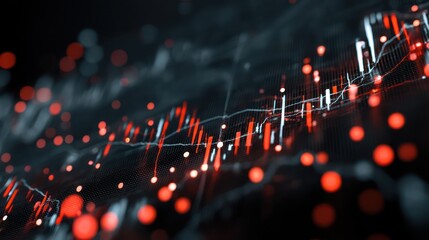 Wall Mural - abstract representation of financial market dynamics, balancing stock trends and technological shift