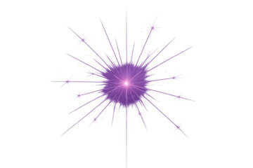 Wall Mural - bright purple starburst effect shining on transparent background, ideal for graphic design projects