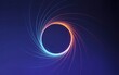 © Mainul - Circular gradient stream creates an abstract portal against a dark blue background, energy vortex design.