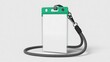 © Zargham - Blank id badge with green clip and gray lanyard on clean white background