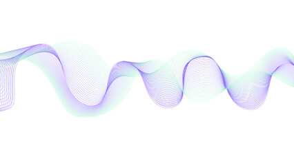 Wall Mural - a delicate, flowing wave of light blue. soft, translucent ribbons undulating across white space.
