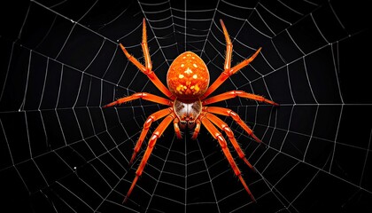 Ornate spider on intricate web
