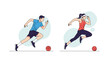 © Marcia - Athletes running fast outdoors active lifestyle concept with sports balls
