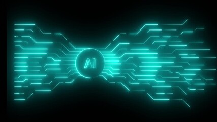 neon  motherboard Advanced Futuristic Chip Motherboard. grid. Energy waves. AI web CPU network. Web, internet CPU. technology circuit board server, cyber security. 4k video animation.