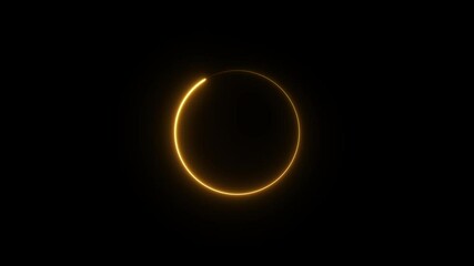 Wall Mural - Abstract neon circle loading icon animation on black background. glowing neon circle icon and 4k animation.