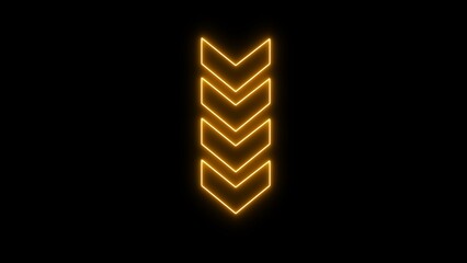 Wall Mural - Glowing neon down direction illustration arrow icon. Neon arrow icon.