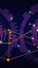 Wall Mural - animation of network of connections over scopes scanning