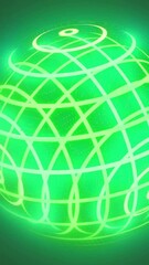 Wall Mural - animation of globe with glowing circles on black background