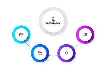 Wall Mural - infographic design showcasing business concepts with modern icons and sleek layout. flowchart with 4