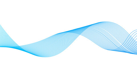 Wall Mural - Blue wave lines on white background.abstract blue lines pattern or wavy stripes for business background, Curve wave seamless pattern. Line art striped graphic template,