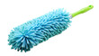 © floride100 - A fluffy blue microfiber duster with a green handle, isolated on a transparent background for cleaning tasks