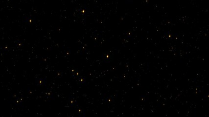 Wall Mural - Abstract animation loop flickering glow gold stars particles flow up on black background. 4K 3D seamless looping gold bokeh particles dust fly in the air.