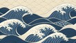 © Image Stoker - Stylized japanese ocean waves pattern background