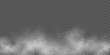 © sersupervector - Realistic white fog or smoke effect isolated on transparent background. Misty atmospheric element for overlaying on images, dramatic scenes or cinematic weather visual effects. Vector illustration.