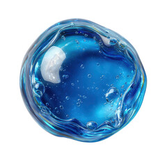 Wall Mural - abstract fluid sphere with bubbles and vibrant blue color