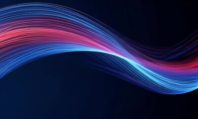 Wall Mural - abstract background with colorful neon wavy lines, glowing stripes on a black backdrop
