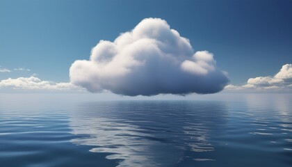 Wall Mural - 3d rendering natural background cloud floating above the water use for product display showcase mockup or etc