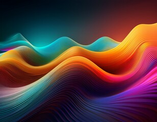Wall Mural - abstract flowing lines create a dynamic colorful gradient wave with a 3d rendered look