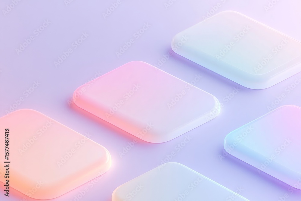 Pastel flat ui design with hover effect for modern web buttons Stock ...