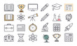 © Pixel Design22 - school and education icons set vector illustration with book computer pen and doodle symbols