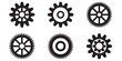 © Lutfunnaher - Gear wheel icon set BLACK VECTOR silhouette