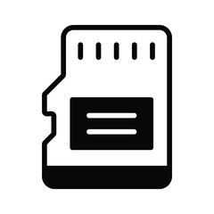 Wall Mural - a stylish glyph icon showing memory card storage