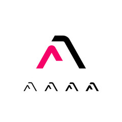 Wall Mural - technical logo letter a, digital cyber space alphabet font, set of four different thicknesses of the