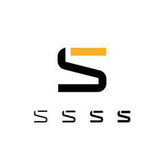 Wall Mural - technical logo letter s, digital cyber space alphabet font, set of four different thicknesses of the