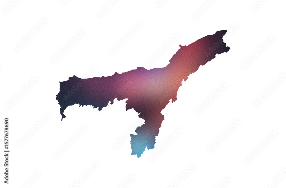 gradient icon of assam map png, assam india map transparent png Stock ...