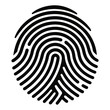 © Anika - Simple black fingerprint silhouette icon for security and identity concepts