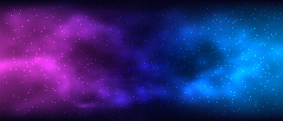 Wall Mural - Sky galaxy cloud with Nebula and stars dark night background vector