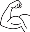 © Alamin - Line art illustration of a strong arm biceps and fist symbolizing strength and power