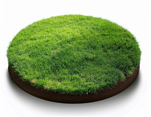 circular grass patch for landscape design isolated